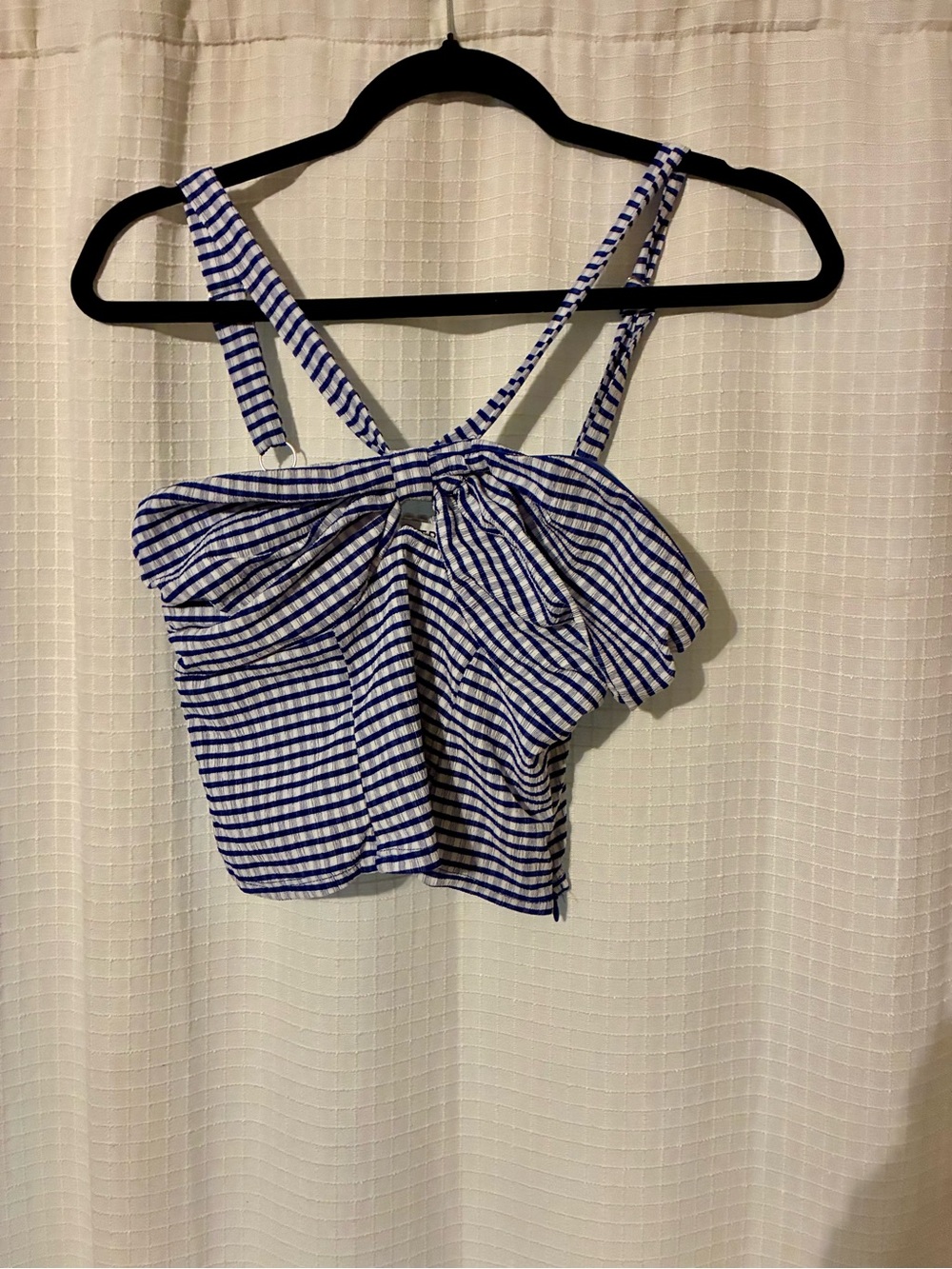 ASTR Blue and White Striped Women's Crop Top